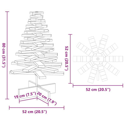 Wooden Christmas Tree Wax brown Solid pinewood 31.5 in Rotatable