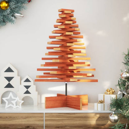 Wooden Christmas Tree Wax brown Solid pinewood 31.5 in Rotatable