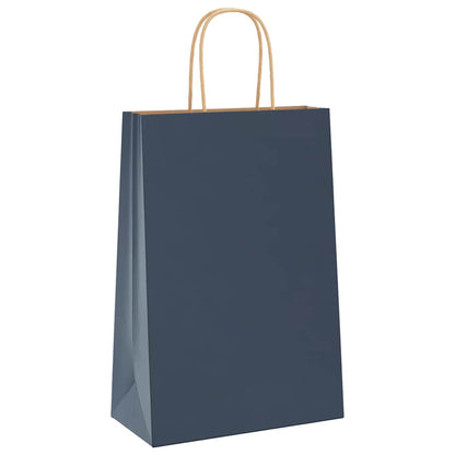 Paper Bags 50 pcs with Handles Blue 21x11x31 cm