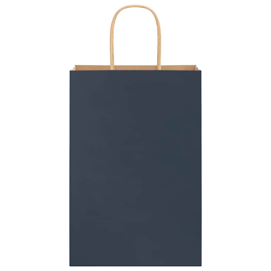 Paper Bags 50 pcs with Handles Blue 21x11x31 cm