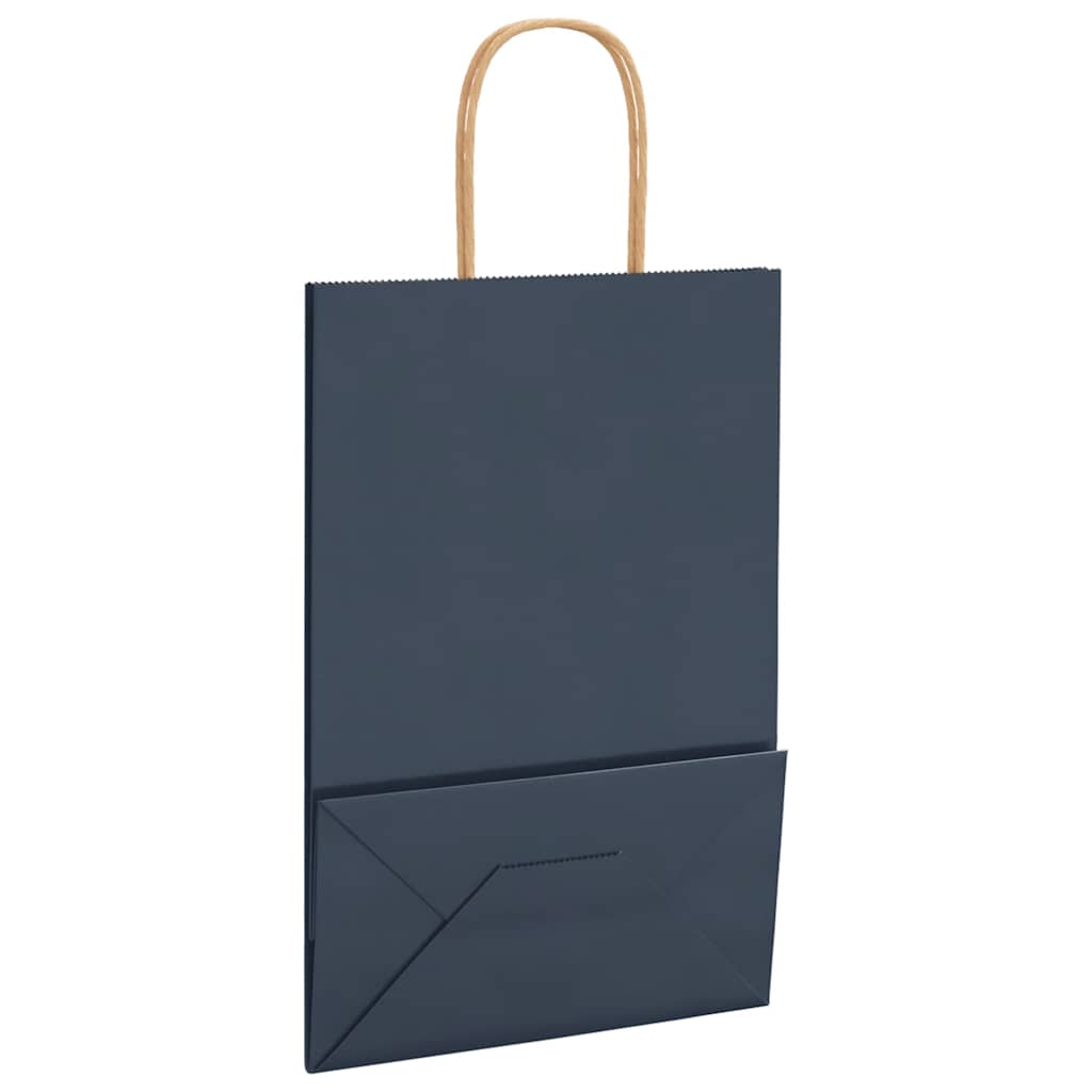 Paper Bags 50 pcs with Handles Blue 21x11x31 cm