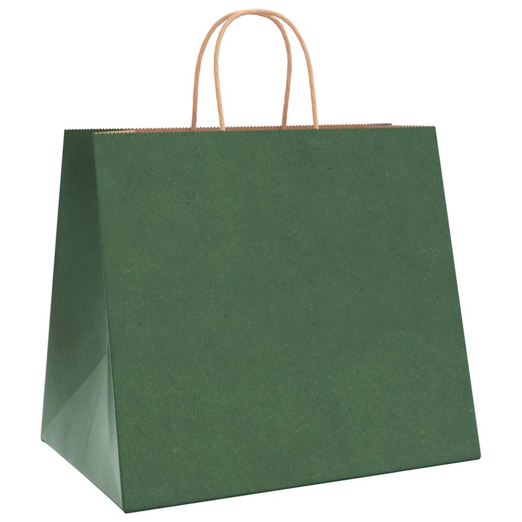 Paper Bags 50 pcs with Handles Green 32x22x28 cm