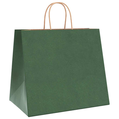 Paper Bags 50 pcs with Handles Green 32x22x28 cm