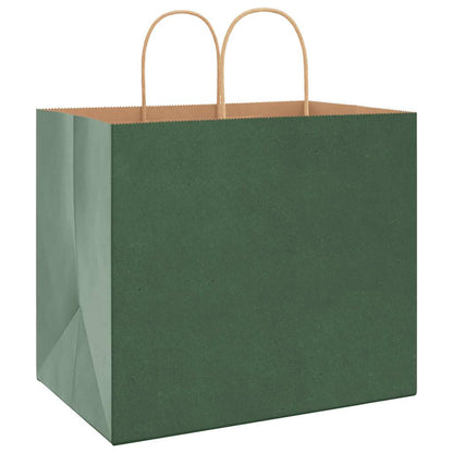 Paper Bags 50 pcs with Handles Green 32x22x28 cm