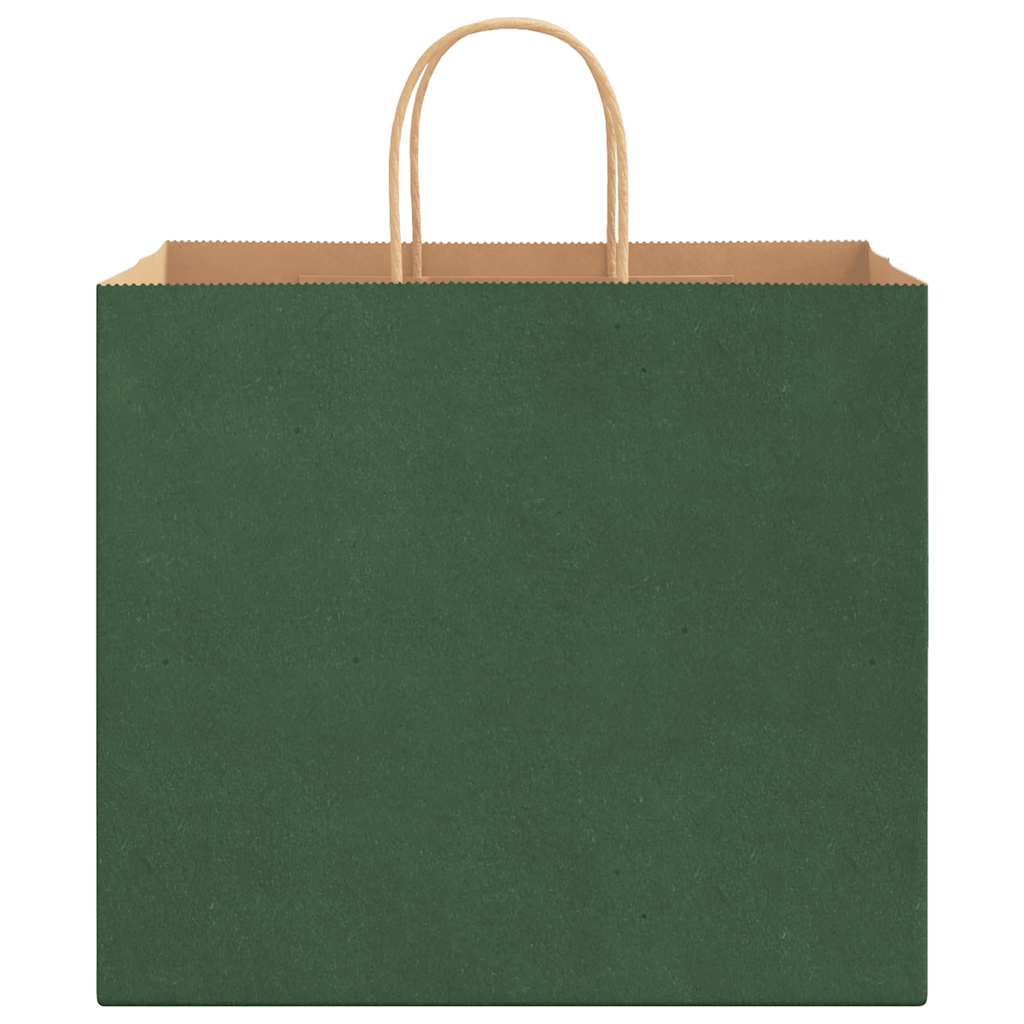 Paper Bags 50 pcs with Handles Green 32x22x28 cm