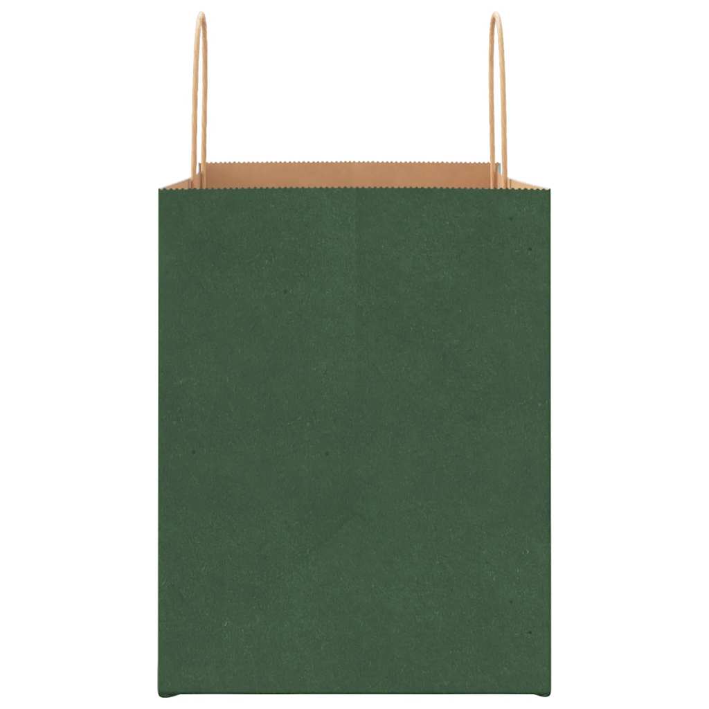 Paper Bags 50 pcs with Handles Green 32x22x28 cm