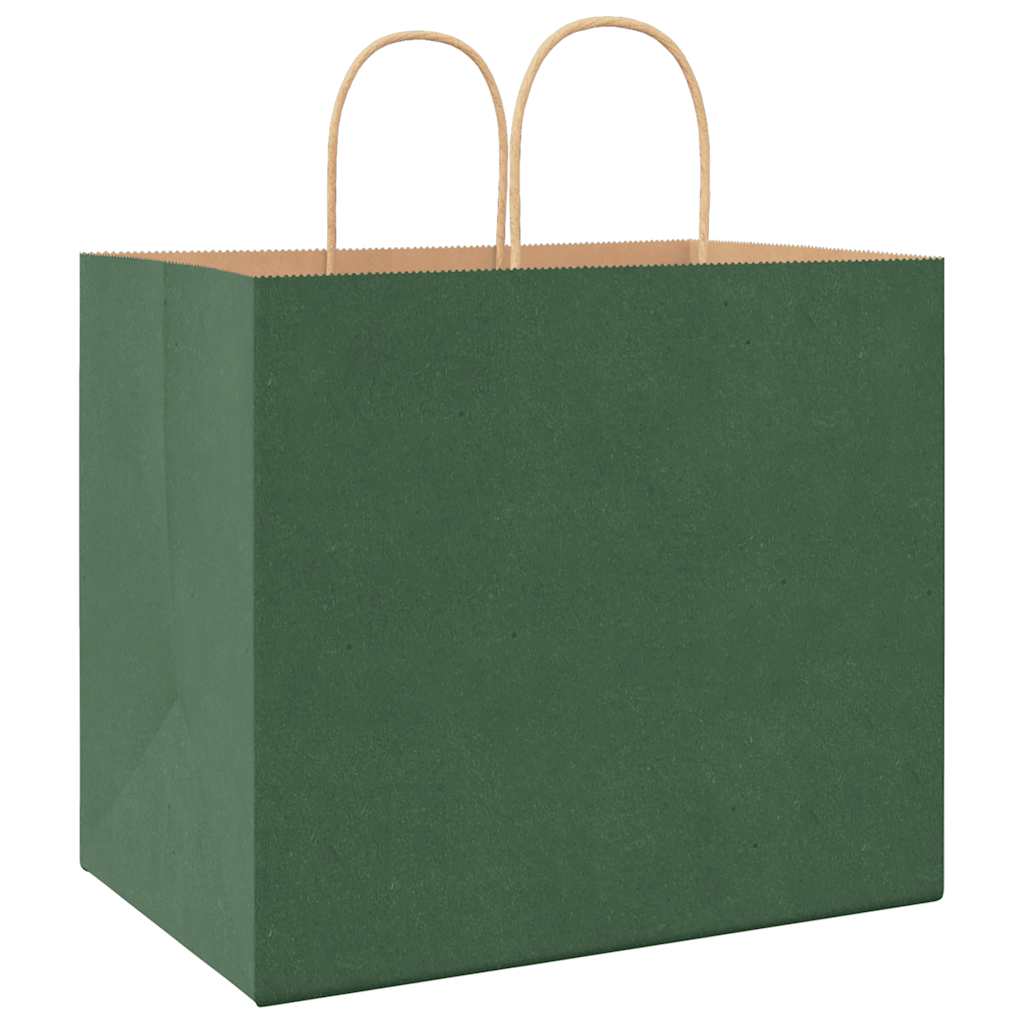Paper Bags 50 pcs with Handles Green 32x22x28 cm