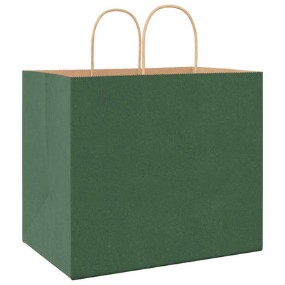 Paper Bags 50 pcs with Handles Green 32x22x28 cm