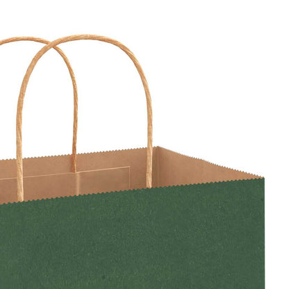 Paper Bags 250 pcs with Handles Green 21x11x28 cm