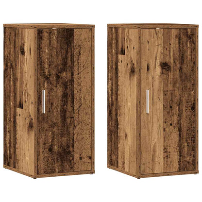 Shoe Cabinet Set of 2 Old Wood Engineered Wood Medium