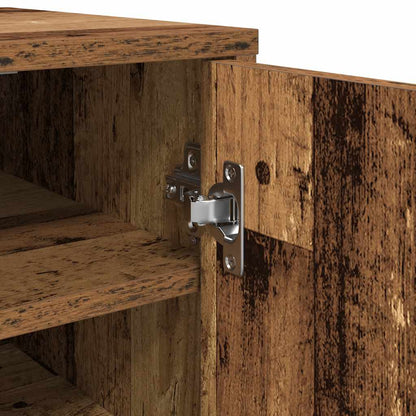 Shoe Cabinet Set of 2 Old Wood Engineered Wood Medium