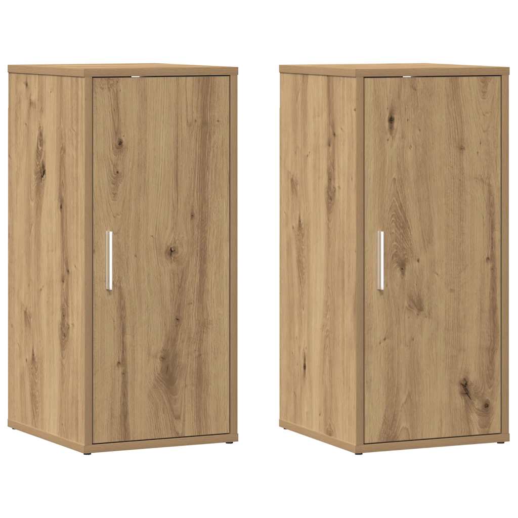 Shoe Cabinet Set of 2 Artisan Oak Engineered wood Compact