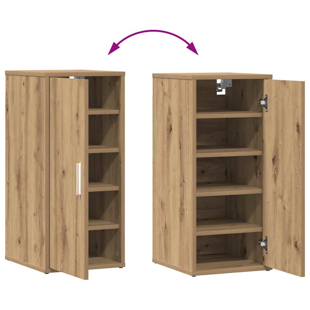 Shoe Cabinet Set of 2 Artisan Oak Engineered wood Compact