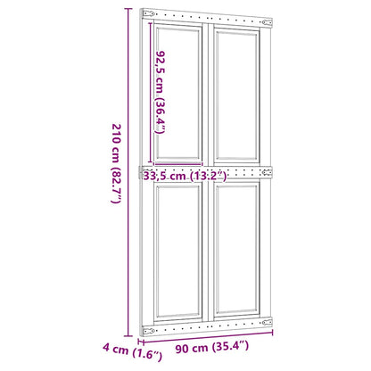 Barn Door CORONA 35.4x82.7" Solid Wood Pine