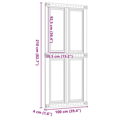 Barn Door CORONA 39.4x82.7" Solid Wood Pine