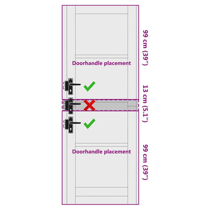 Interior Door with Glass ORKDAL White 28.9 x 83.1 in