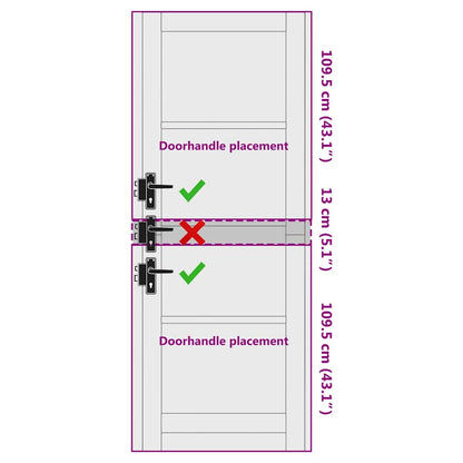 Interior Door with Glass ORKDAL White 30.7 x 91.3 in