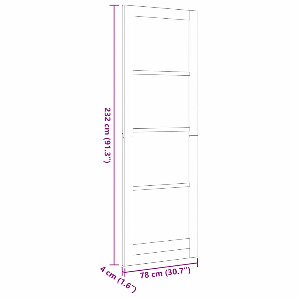 Interior Door with Glass ORKDAL White 30.7 x 91.3 in