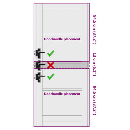 Interior Door with Glass ORKDAL Brown 32.7 x 79.5 in