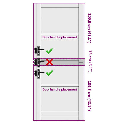 Interior Door with Glass ORKDAL White 32.7 x 91.4 in