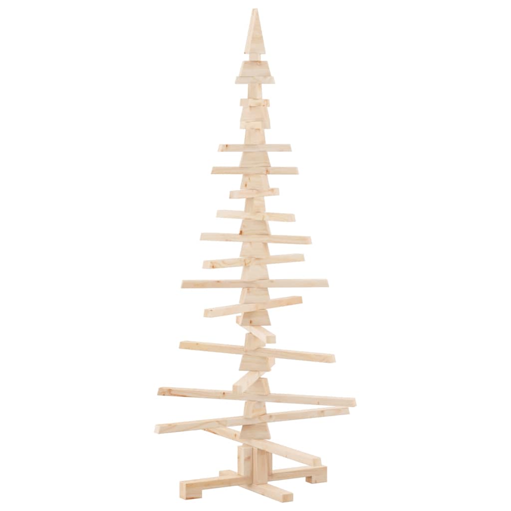 Wooden Christmas Tree Natural Wood Solid Pine Wood 59.1 in