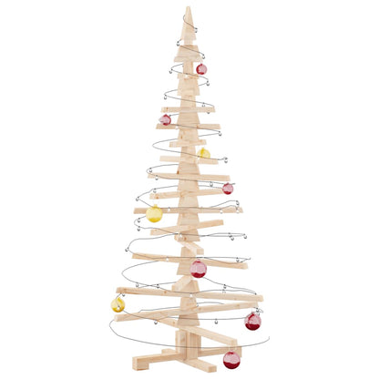Wooden Christmas Tree Natural Wood Solid Pine Wood 59.1 in