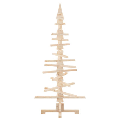 Wooden Christmas Tree Natural Wood Solid Pine Wood 59.1 in
