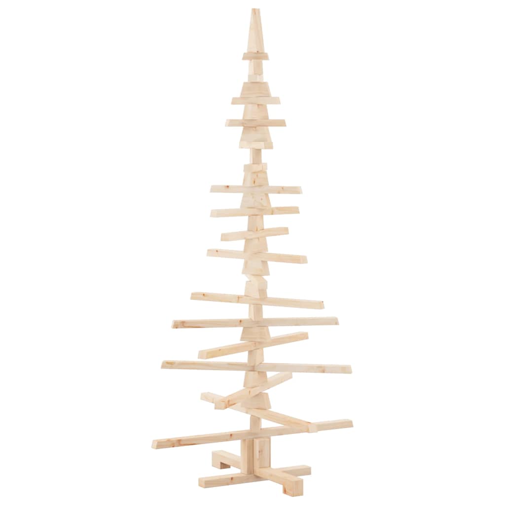 Wooden Christmas Tree Natural Wood Solid Pine Wood 59.1 in