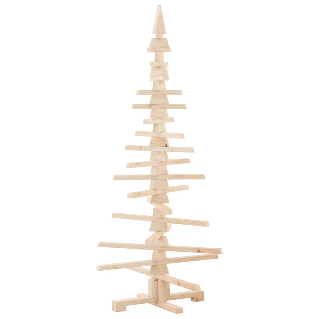 Wooden Christmas Tree Natural Wood Solid Pine Wood 59.1 in