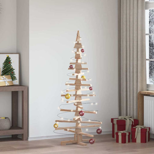 Wooden Christmas Tree Natural Wood Solid Pine Wood 59.1 in
