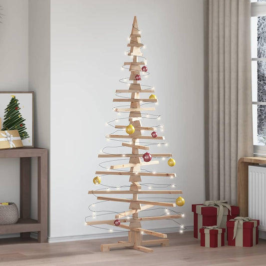 Wooden Christmas Tree for Decoration 70.9" Solid Wood Pine