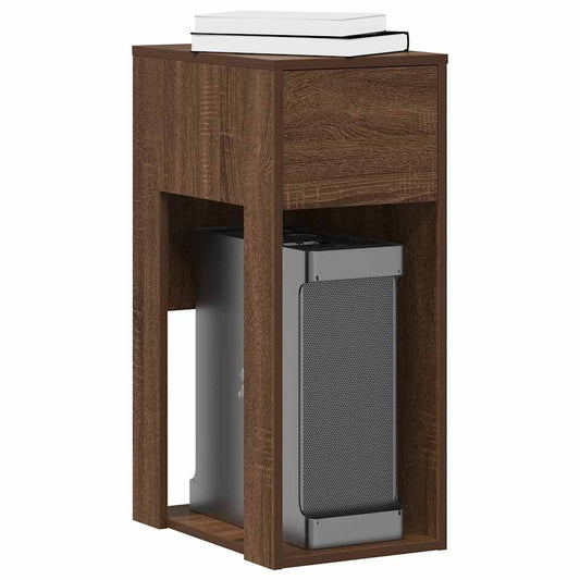 Computer Tower Stand Brown Oak Engineered Wood Computer Tower Stand