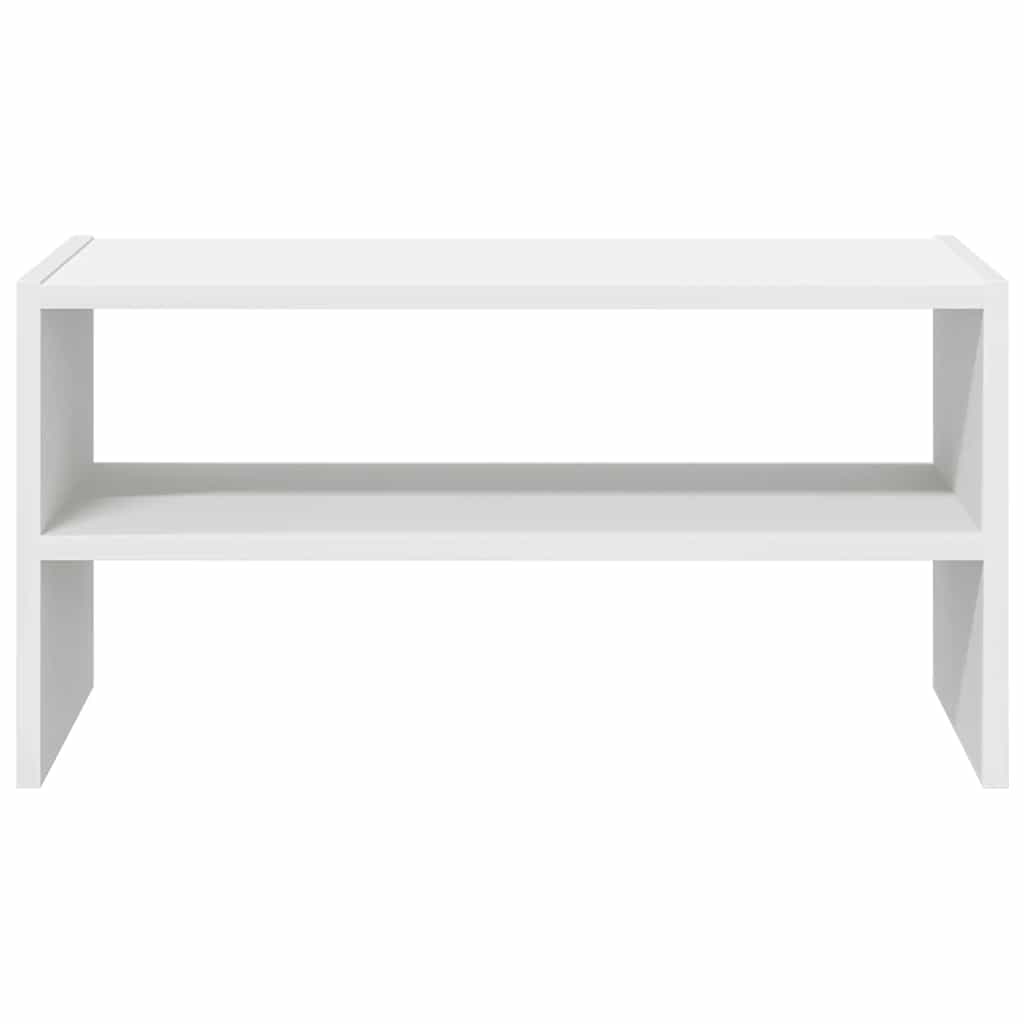 Shoe Rack White Engineered wood Compact Stackable Shoe Rack