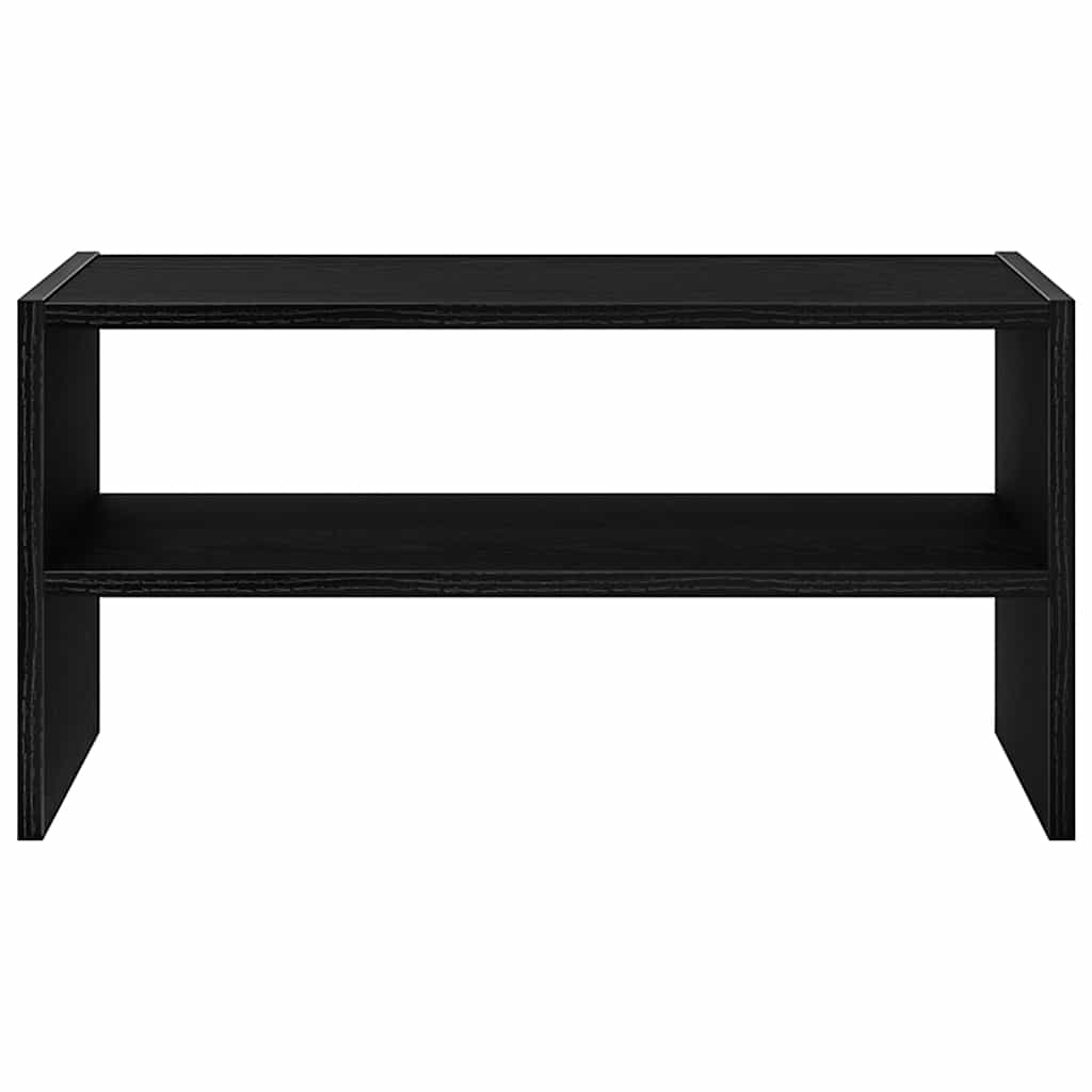 Shoe Rack Black Oak Engineered Wood Medium Stackable Shoe Rack