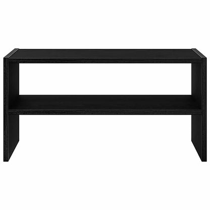 Shoe Rack Black Oak Engineered Wood Medium Stackable Shoe Rack