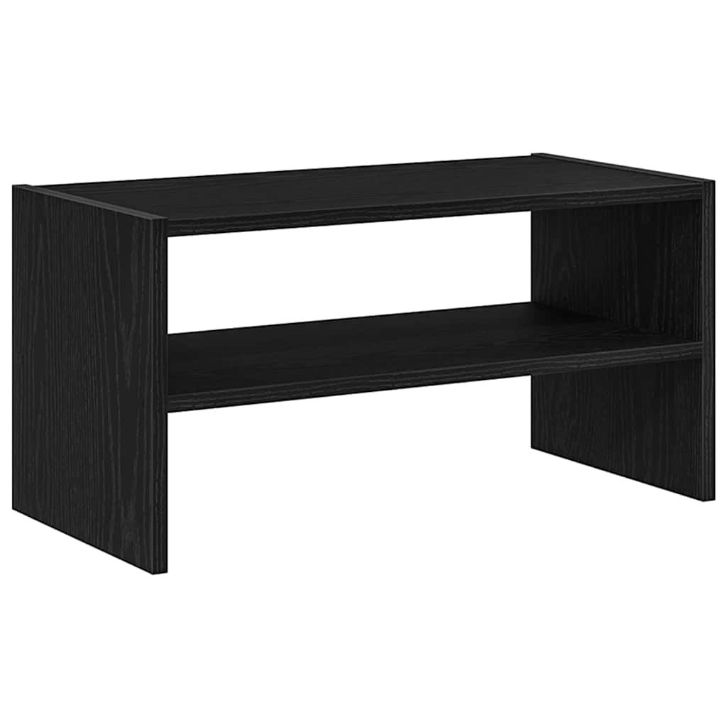 Shoe Rack Black Oak Engineered Wood Medium Stackable Shoe Rack