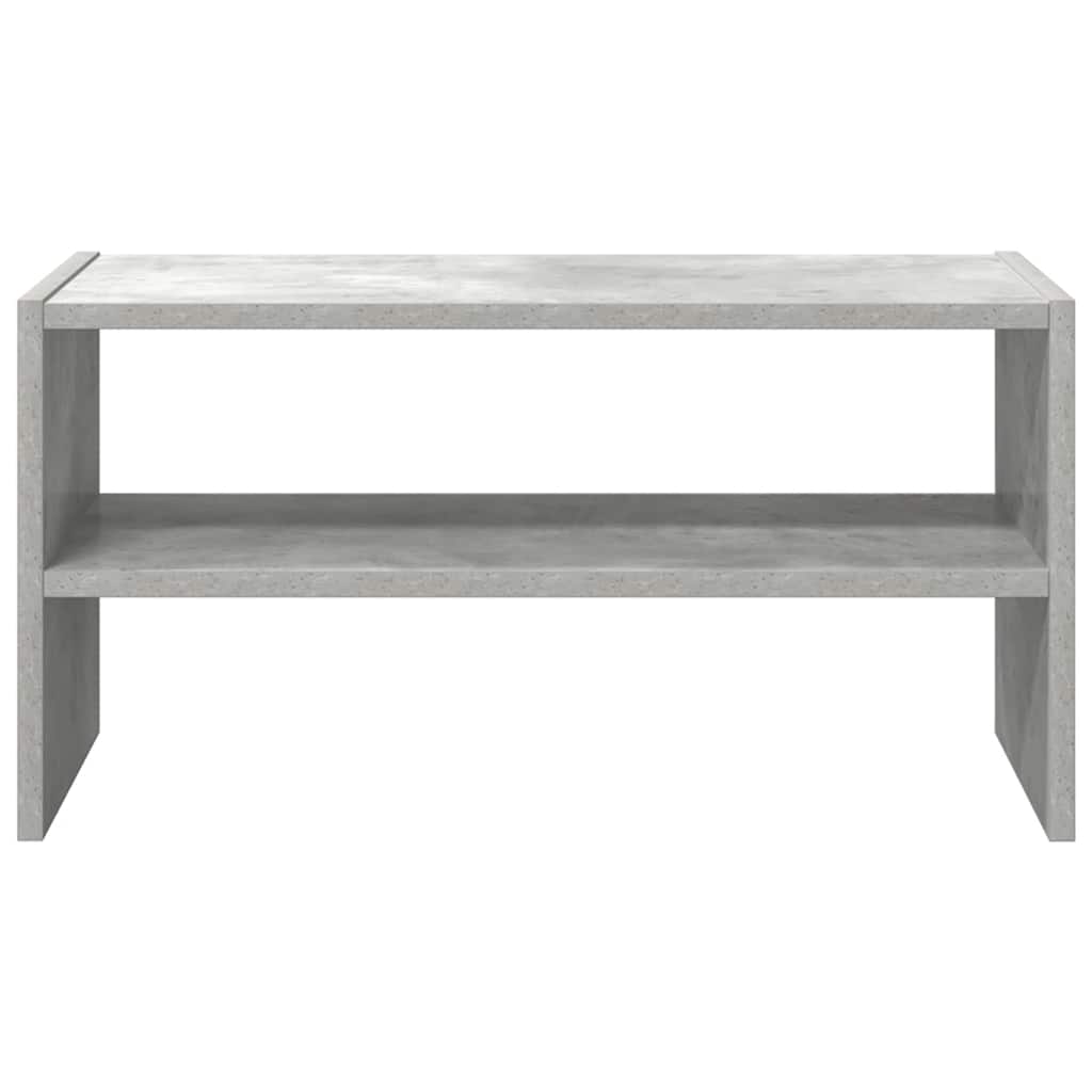 Shoe Rack Concrete Gray Engineered Wood Stackable Shoe Rack