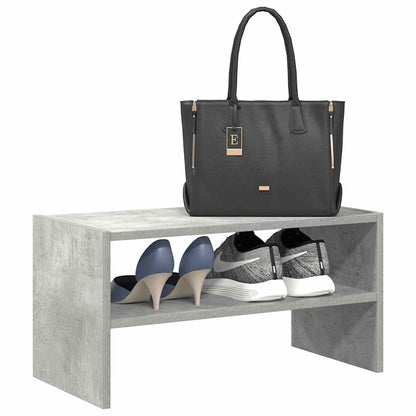 Shoe Rack Concrete Gray Engineered Wood Stackable Shoe Rack