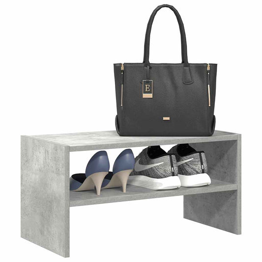 Shoe Rack Concrete Gray Engineered Wood Stackable Shoe Rack