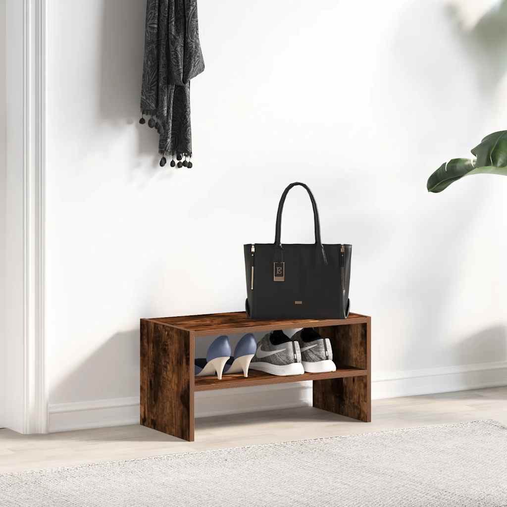 Shoe Rack Smoked Oak Engineered wood Medium Stackable Shoe Rack