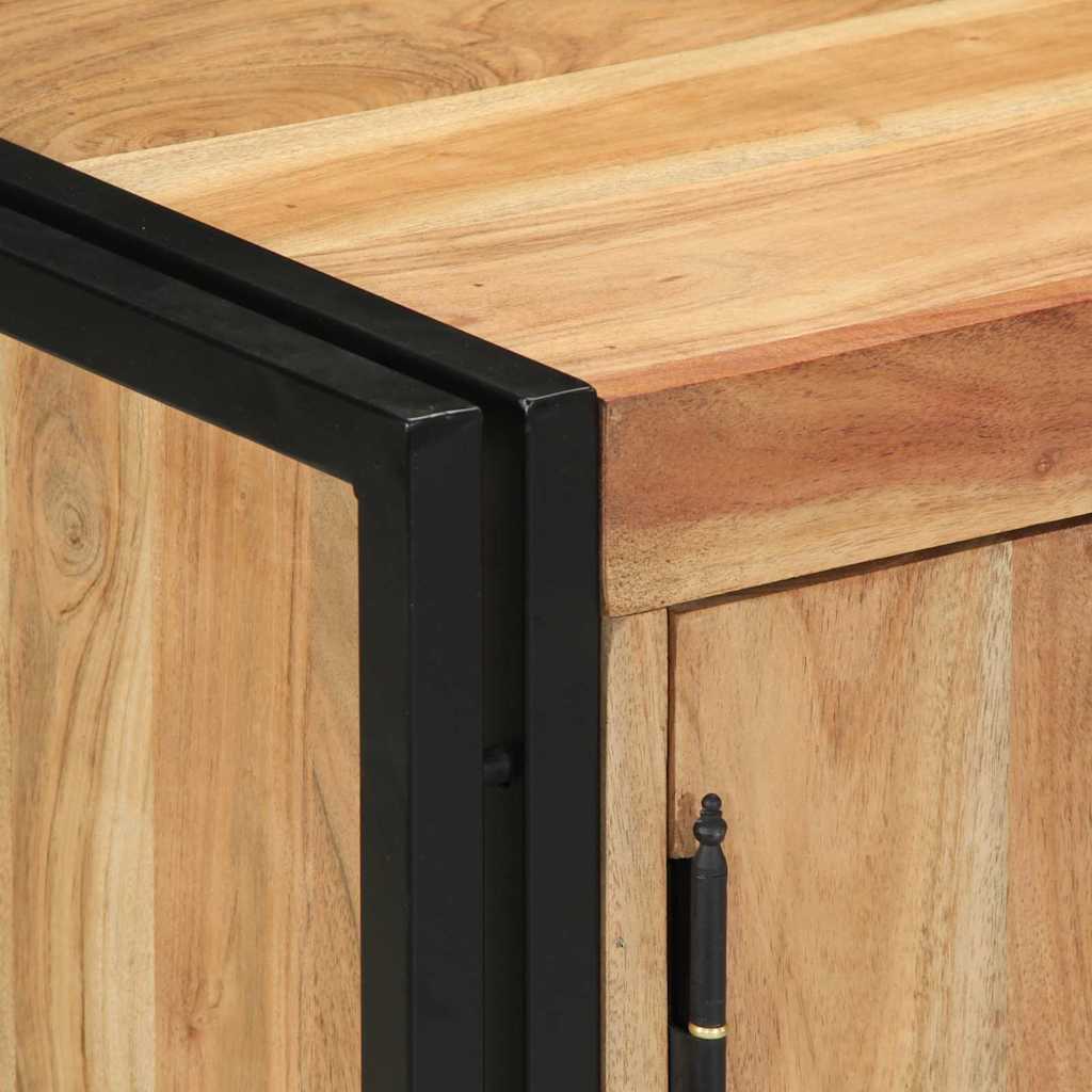 Shoe Cabinet with Shelf Black 30 x 30 x 40 cm Solid Acacia wood