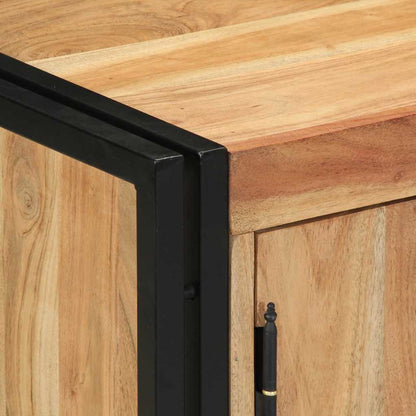 Shoe Cabinet with Shelf Black 30 x 30 x 40 cm Solid Acacia wood