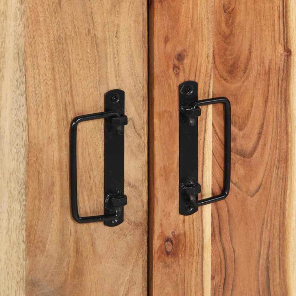 Shoe Cabinet with Shelf Black 30 x 30 x 40 cm Solid Acacia wood