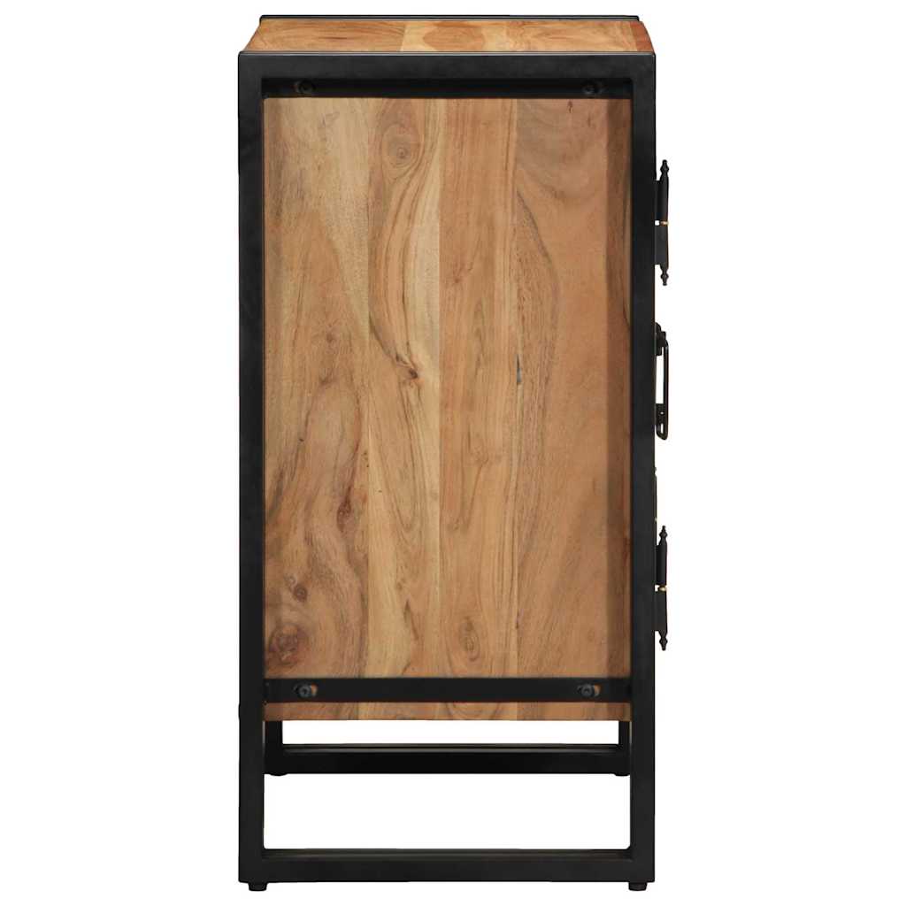 Shoe Cabinet with Shelf Black 30 x 30 x 40 cm Solid Acacia wood