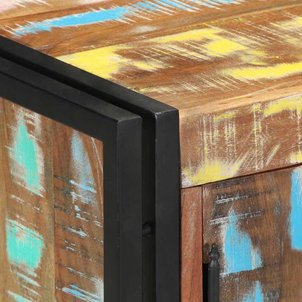 Shoe Cabinet with Door Black 30 x 30 x 40 cm Solid Reclaim wood