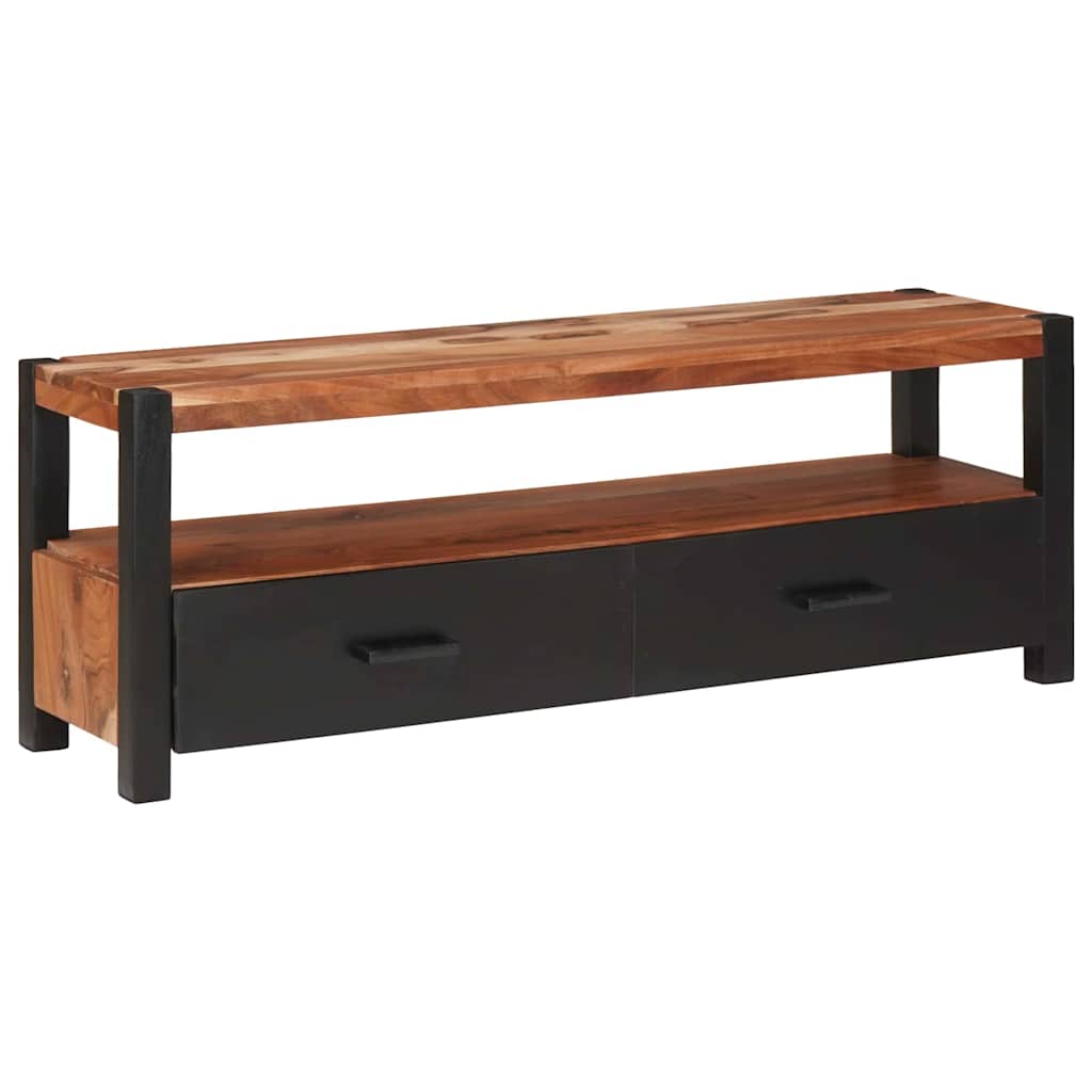 Media Storage Cabinet with Drawer Brown solid acacia wood