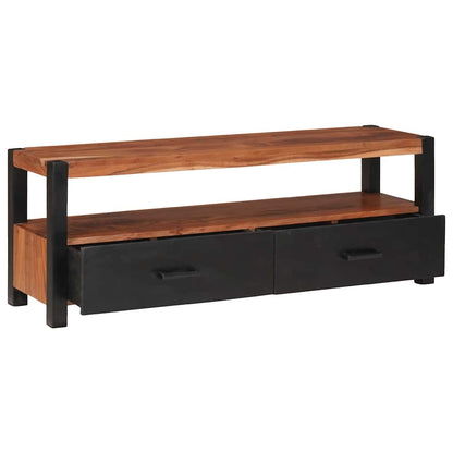 Media Storage Cabinet with Drawer Brown solid acacia wood