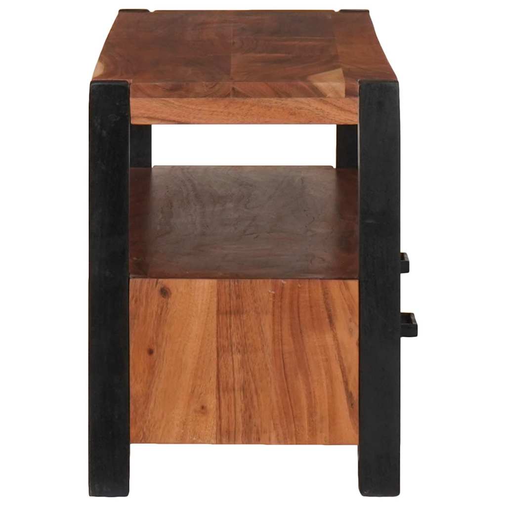 Media Storage Cabinet with Drawer Brown solid acacia wood