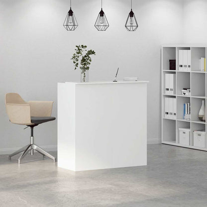 White Reception Desk Engineered Wood Medium Reception Desk