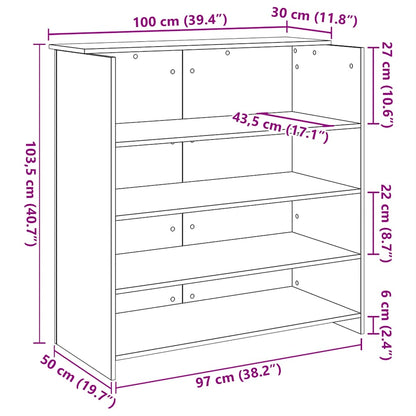Reception Desk Sonoma Oak Engineered wood Medium Reception Desk